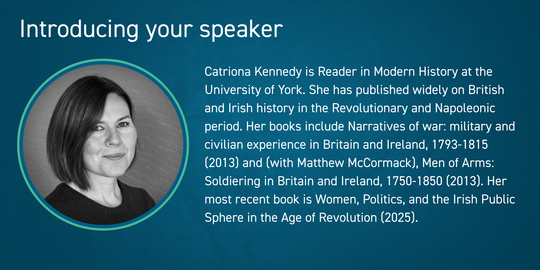 Image of speaker and introduction